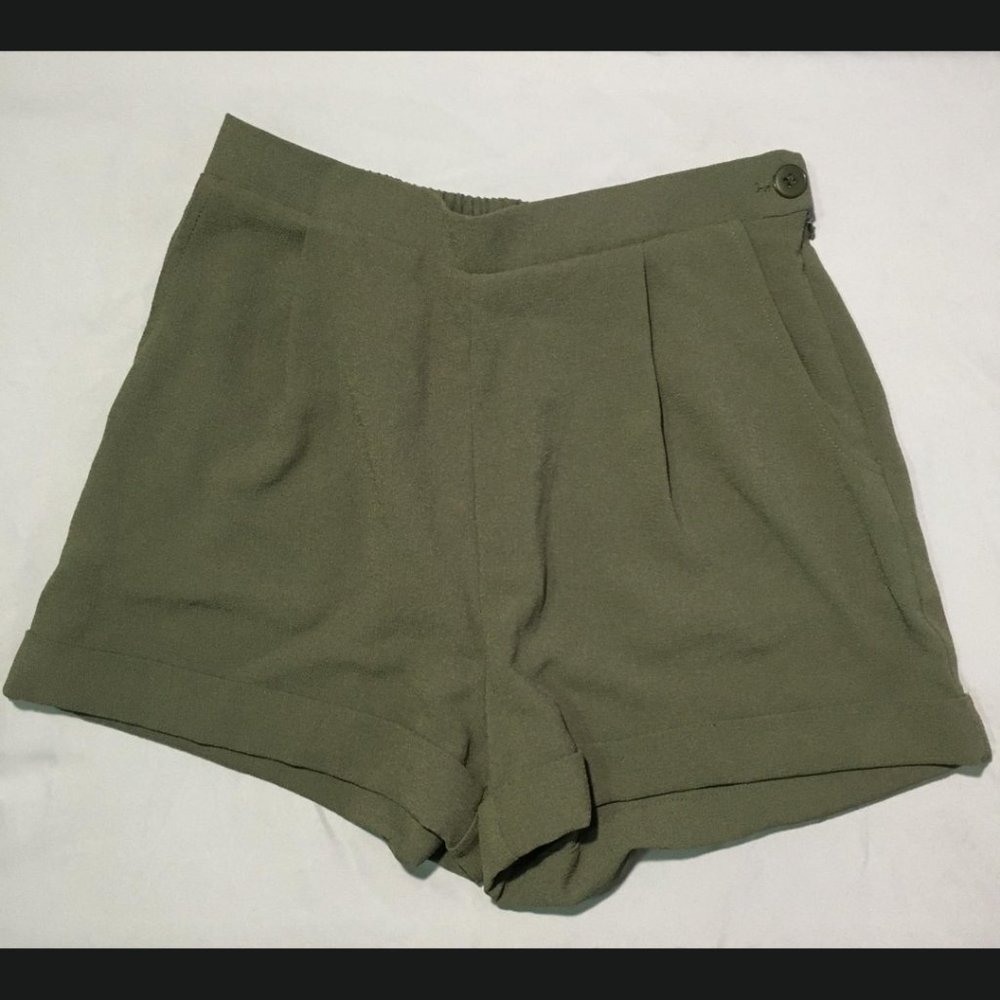 American Apparel Olive Green High Rise Shorts